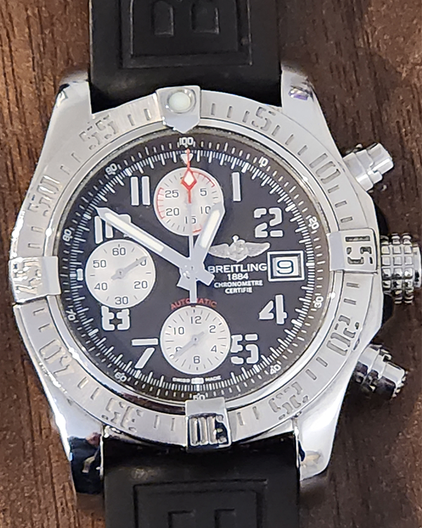 Breitling Avenger II 43MM Black Dial Rubber Strap (A13381)