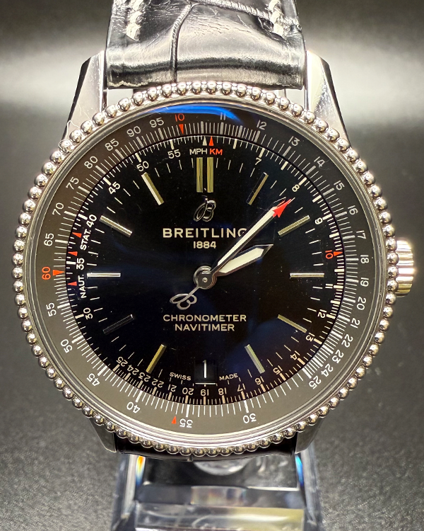 Breitling Navitimer 38MM Black Dial Leather Strap (A17325)