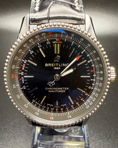 Breitling Navitimer 38MM Black Dial Leather Strap (A17325)