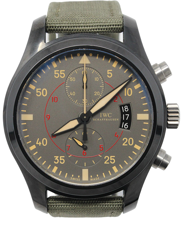 IWC Schaffhausen Pilot Chronograph Top Gun Miramar 46MM Brown Dial Textile Strap (IW388002)