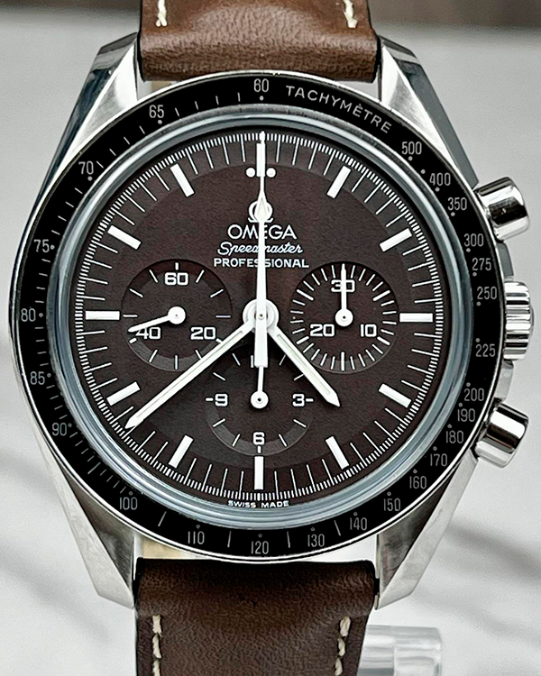 2008 Omega Speedmaster Moonwatch 42MM Chocolate Dial Leather Strap (311.30.42.30.13.001)