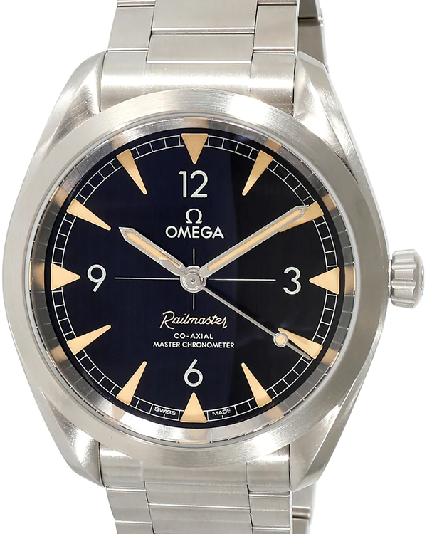 Omega Railmaster 40MM Black Dial Steel Bracelet (220.10.40.20.01.001)