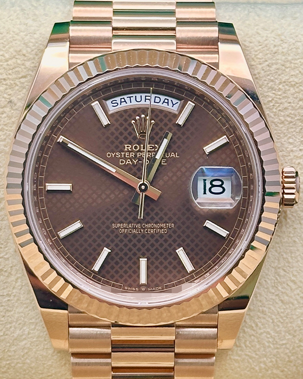 2022 Rolex Day-Date 40MM Brown Dial President Bracelet (228235)