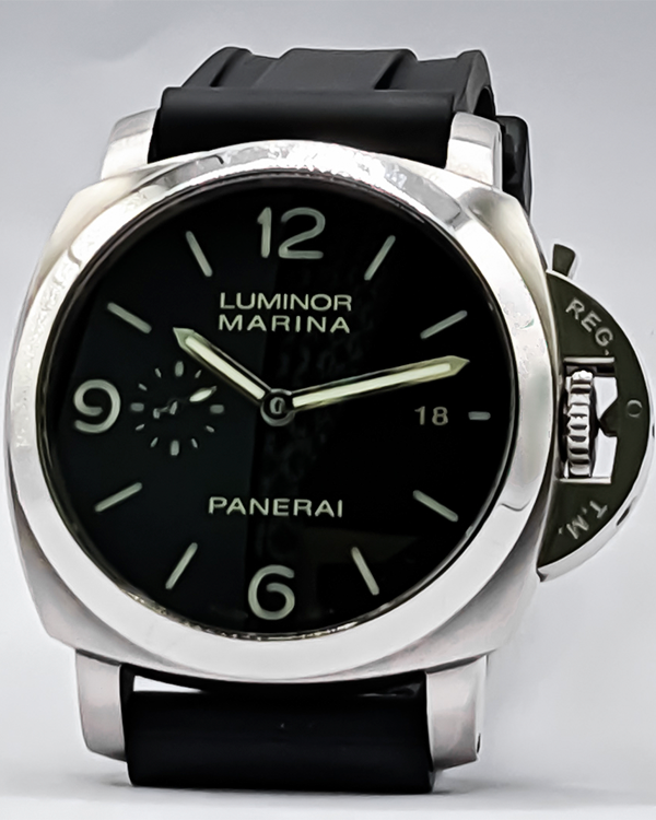 2015 Panerai Luminor Marina 1950 44MM Black Dial Rubber Strap (PAM00312)