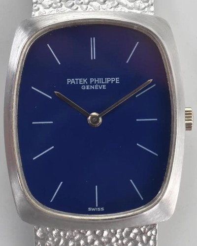 Patek Philippe Golden Ellipse 26MM Blue Dial White Gold Bracelet (3567)