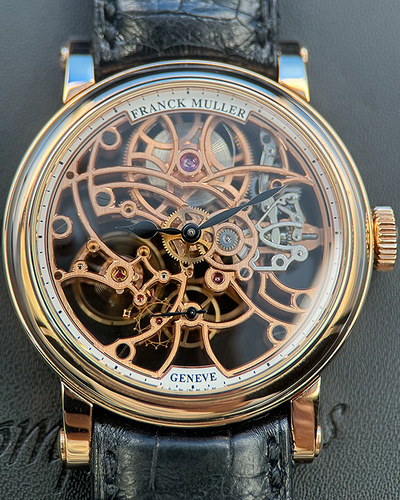 Franck Muller Round 39MM Skeleton Dial Leather Strap (7039B S6 SQT5N)