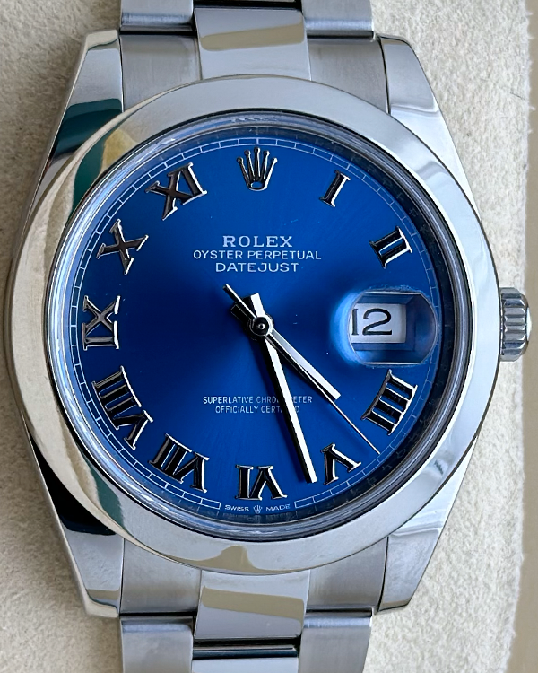 2020 Rolex Datejust 41MM Azzurro Blue Dial Oystersteel Bracelet (126300)