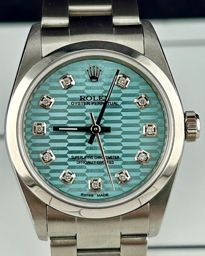 Rolex Oyster Perpetual 31MM Aftermarket Ice Blue Dial Oyster Bracelet (77080)