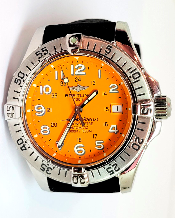 Breitling Superocean 42MM Orange Dial Aftermarket Rubber Strap (A17360)