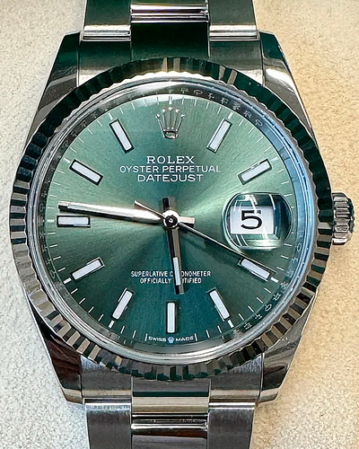 2022 Rolex Datejust 36MM Mint Green Dial Oyster Bracelet (126234)