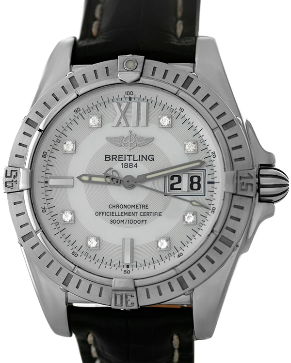 Breitling Windrider Cockpit 41MM Mother of Pearl Dial Leather Strap (A49350)