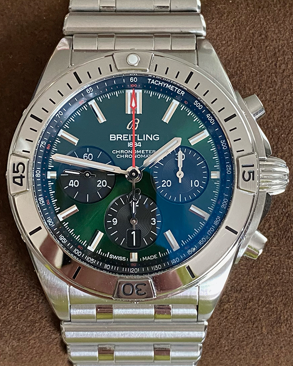 2020 Breitling Chronomat 42MM Green Dial Steel Bracelet (AB01343A1L1A1)