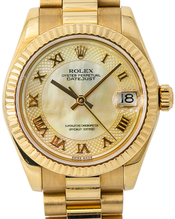 2006 Rolex Datejust 31MM President Bracelet Yellow Gold Champagne Dial (178278)