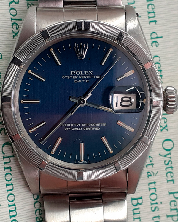 1973 Rolex Oyster Perpetual Date 34MM Blue Dial Oyster Bracelet (1501)