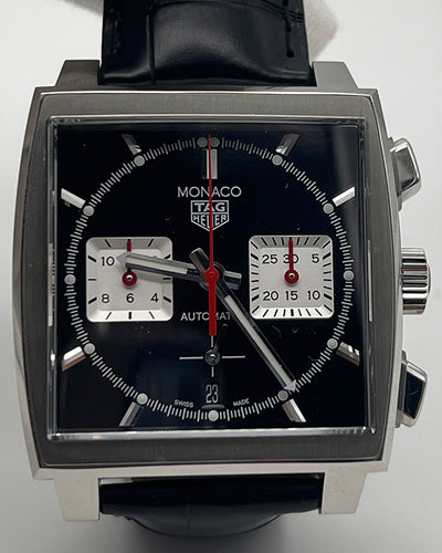 2021 TAG Heuer Monaco 39MM Black Dial Leather Strap (CBL2113.FC6177)