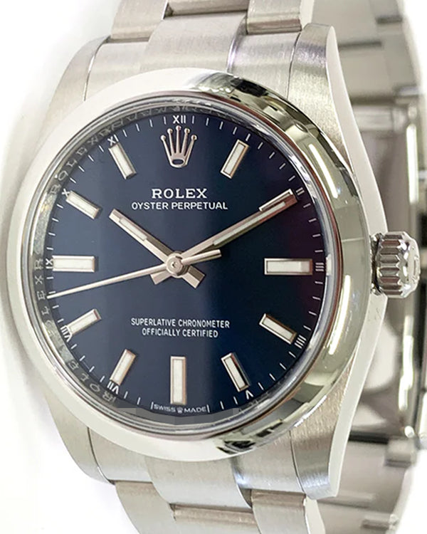 2024 Rolex Oyster Perpetual 34MM Blue Dial Oystersteel Bracelet (124200)