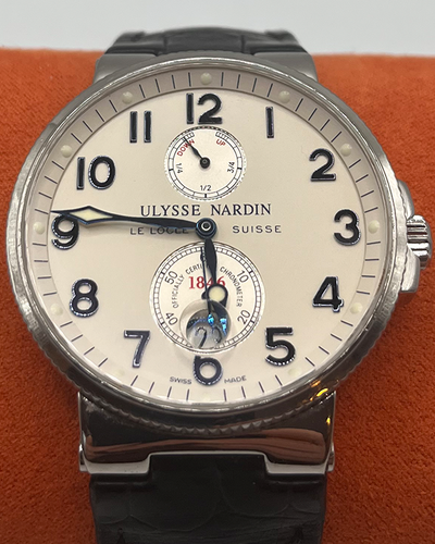 Ulysse Nardin Marine Chronometer Maxi 41MM Cream Dial Leather Strap (263-66-3)
