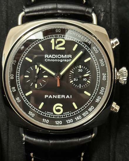 2010 Panerai Radiomir Chronograph 45MM Black Dial Leather Strap (PAM00288)