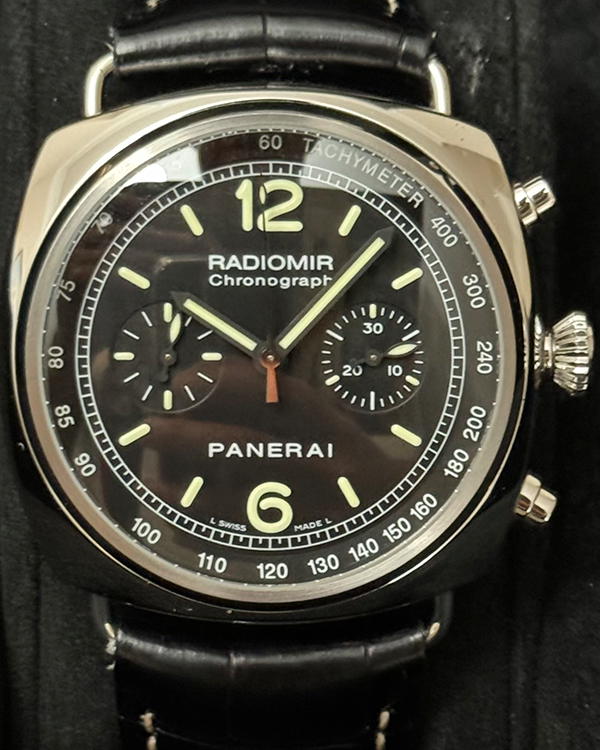 2010 Panerai Radiomir Chronograph 45MM Black Dial Leather Strap (PAM00288)
