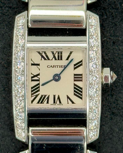 Cartier Tank Tankissime De Cartier 20MM Quartz White Dial White Gold Bracelet (2825)