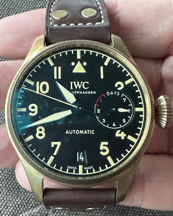 2018 IWC Big Pilot Limited Edition Bronze 7 Days 46.2MM Black Dial Leather Strap (IW501005)