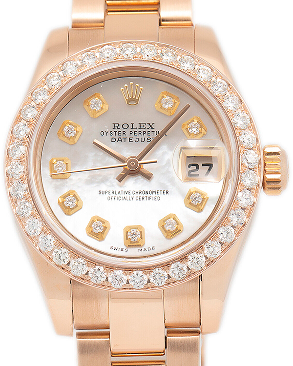 Rolex Lady-Datejust 26MM Mother of Pearl Dial Everose Gold Pearlmaster Bracelet (179165)