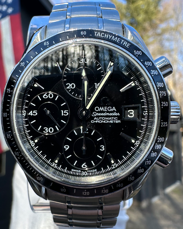 2009 Omega Speedmaster Date/Day-Date 40MM Black Dial Steel Bracelet (3210.50.00)