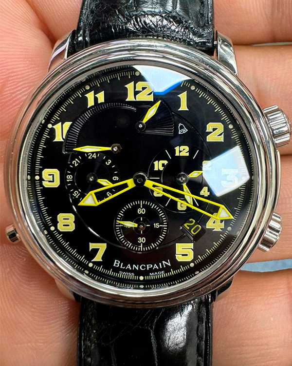 2011 Blancpain Léman GMT Chronograph 40MM Black Dial Leather Strap (2041-1130M-53B)