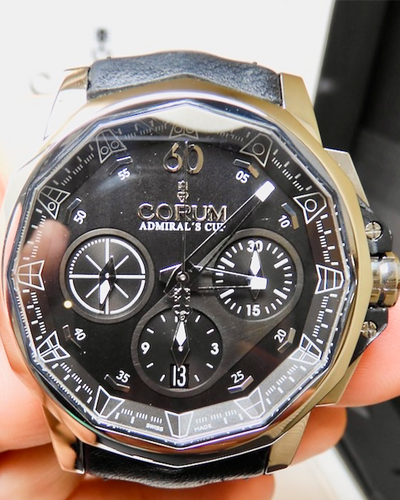 Corum Admiral's Cup Challenger 44MM Black Dial Leather Strap (753.771.20)