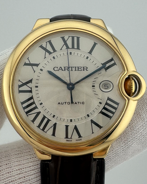 Cartier  Ballon Bleu de Cartier 42MM White Dial Leather Strap (W6900551)