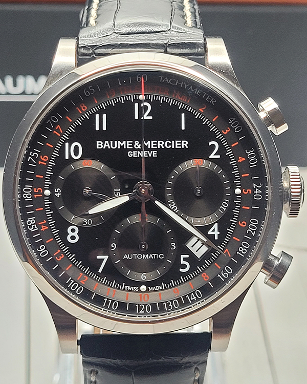 Baume & Mercier Capeland 42MM Black Dial Leather Strap (MOA10084)