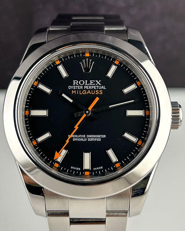 2014 Rolex Milgauss 40MM Black Dial Oyster Bracelet (116400)