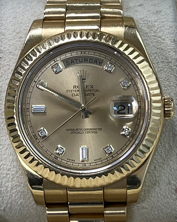 Rolex Day-Date II 41MM Champagne Dial Yellow Gold President Bracelet (218238)