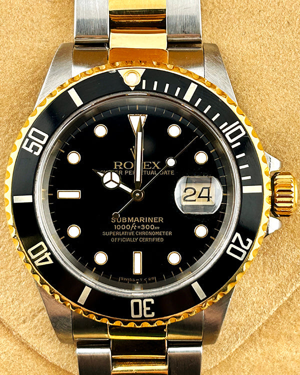 Rolex Submariner Date 40MM Black Dial Two-Tone Oyster Bracelet (16613)