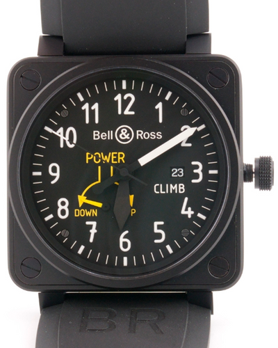 Bell & Ross BR 01-97 CLIMB Limited Edition 46MM Black Dial Aftermarket Rubber Strap (BR01-97 CLIMB)