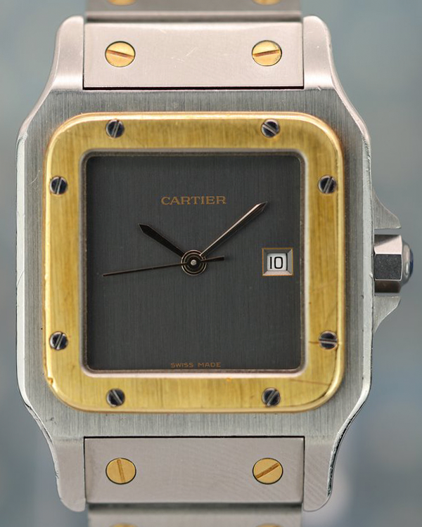 Cartier Santos De Cartier 29x41MM Grey Dial Two-Tone Bracelet (2961)