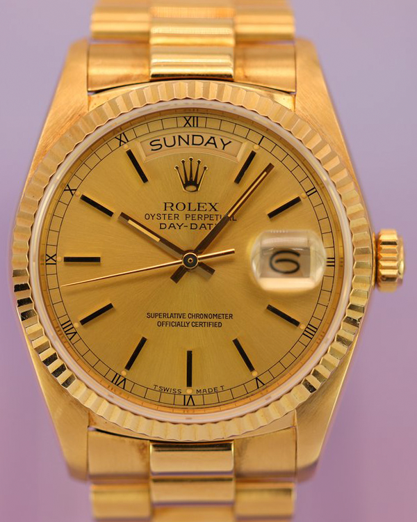 Rolex Day-Date Vintage 36MM Champagne Dial Yellow-Gold President Bracelet (18038)