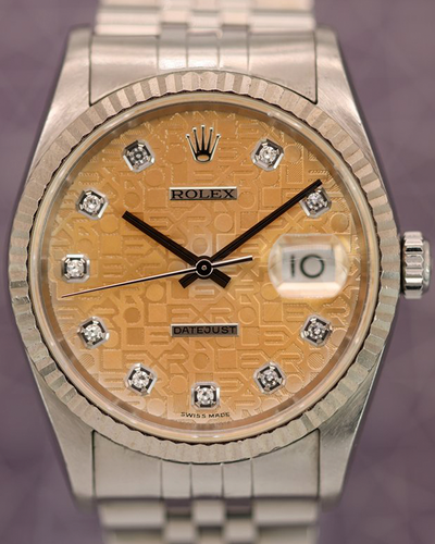 2000 (P Serial) Rolex Datejust 36MM Copper "Jubilee Motif" Dial Jubilee Bracelet (16234)