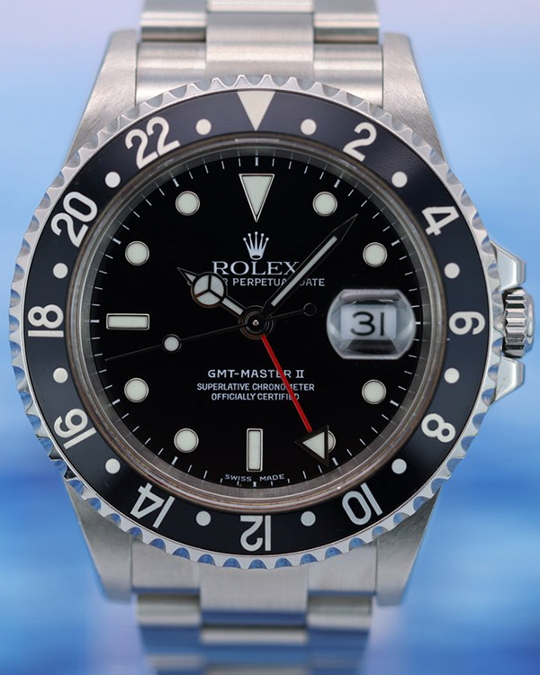 2005 (D Serial) Rolex GMT-Master II 40MM Black Dial Oyster Bracelet (16710)