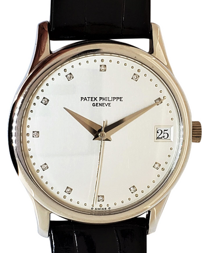 1991 Patek Philippe Calatrava 34MM Silver Dial Leather Bracelet (3998P)