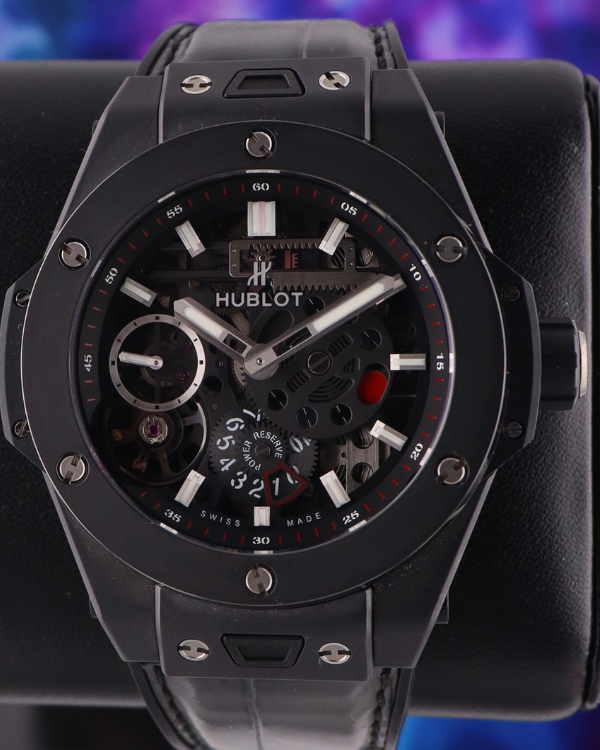 2020 Hublot Big Bang Meca-10 Black Magic 45MM Skeleton Dial rubber-Leather Strap (414.CI.1123.RX)