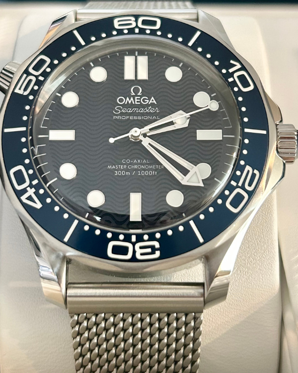 2023 Omega Seamaster Diver 300M James Bond 60th Anniversary Steel Blue Dial (210.30.42.20.03.002)