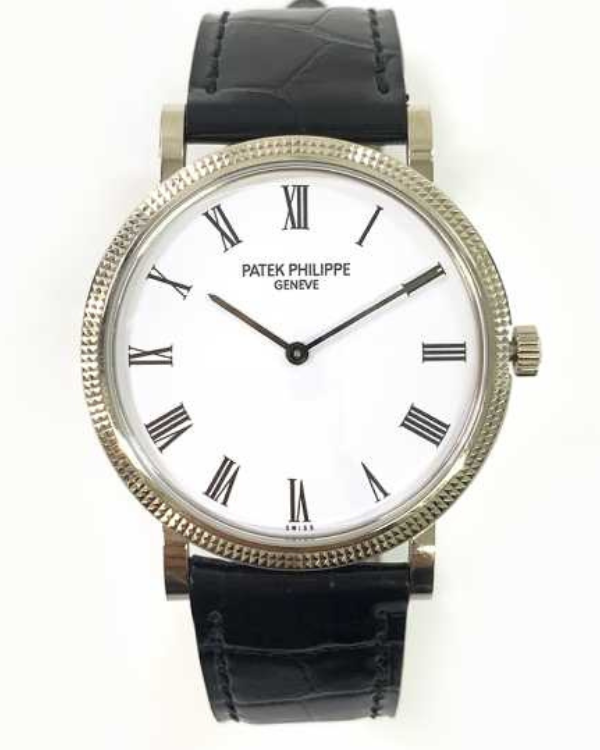 2018 Patek Philippe Calatrava 35MM White Dial Leather Strap (5120G-001)