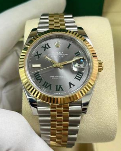 Rolex Datejust "Wimbledon" 41MM Slate Dial Two-Tone Jubilee Bracelet (126333)