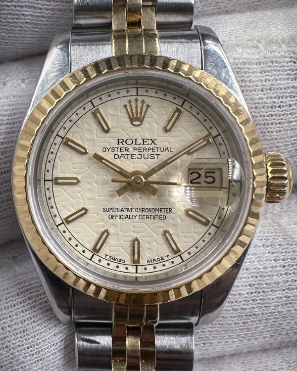 1991 (N Serial) Rolex Lady-Datejust Oyster Perpetual 26MM Ivory Dial Two-Tone Jubilee Bracelet (69173)