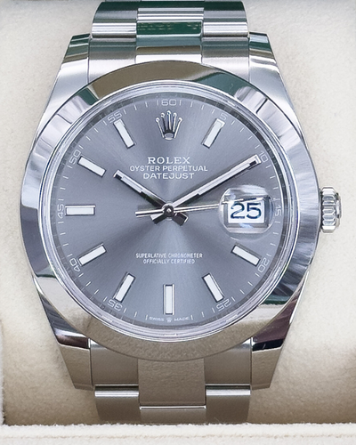 2023 Rolex Datejust 41MM Rhodium Dial Oyster Bracelet (126300)