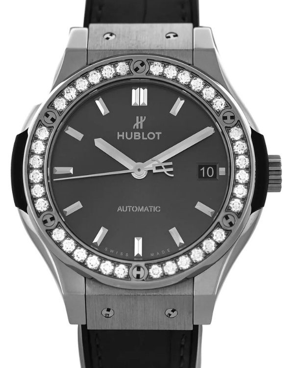 Hublot Classic Fusion Racing 38MM Grey Dial Leather/Rubber Strap (565.NX.7071.LR.1204)