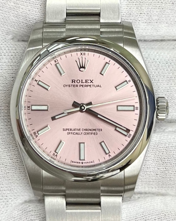 2022 Rolex Oyster Perpetual 34MM Pink Dial Oystersteel Bracelet (124200)