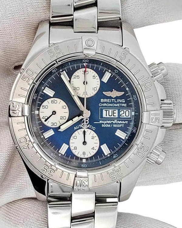 Breitling Superocean Chrono Day-Date 42MM Blue Dial Steel Bracelet (A13340)