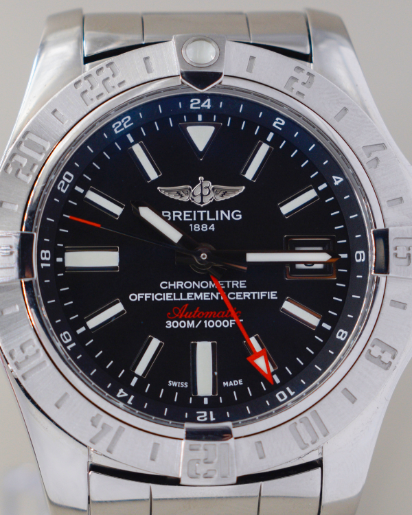 No Reserve - 2015 Breitling Avenger II GMT 43MM Steel Black Dial (A32390111B1A1)